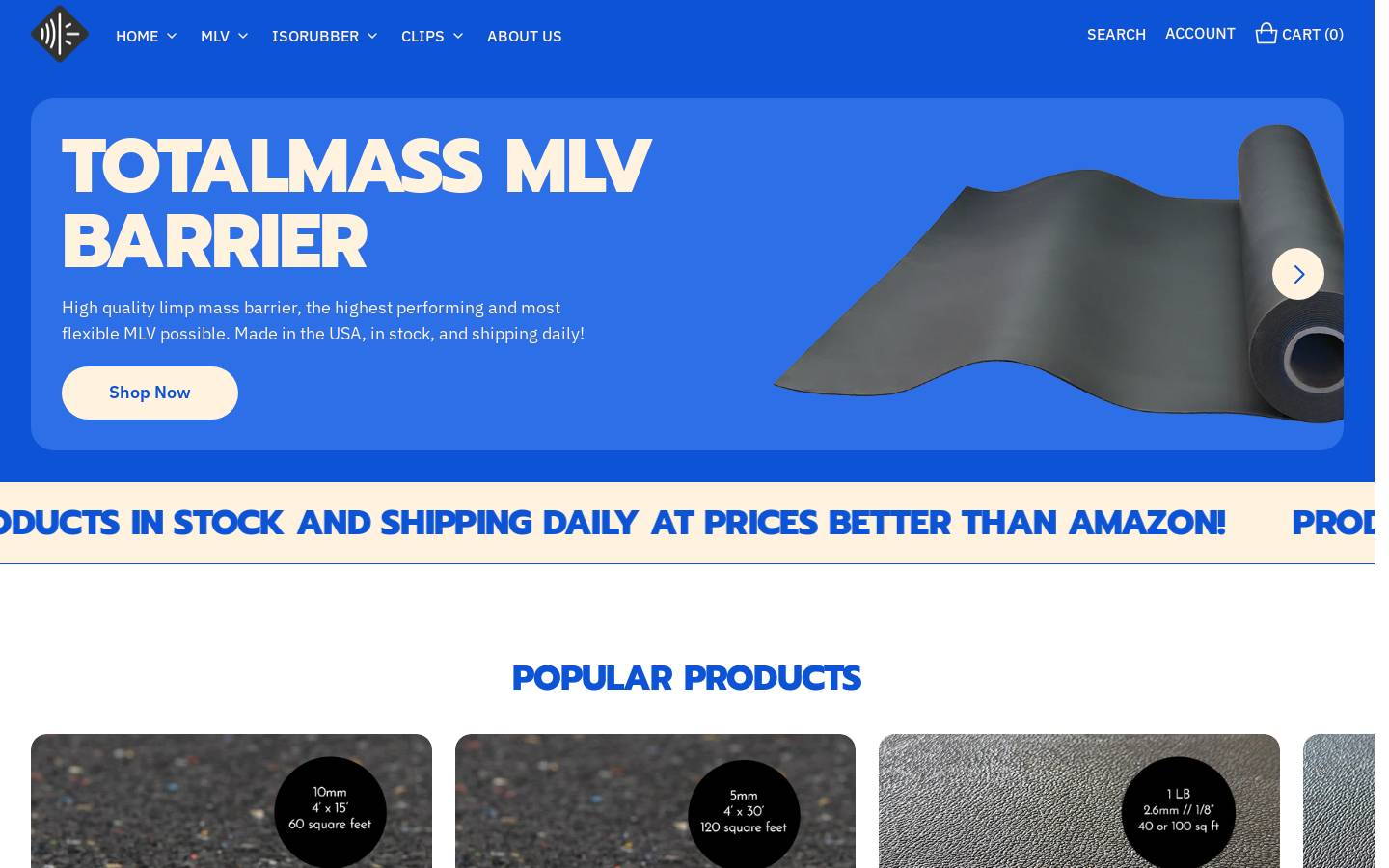 massloadedvinyl.com homepage screenshot