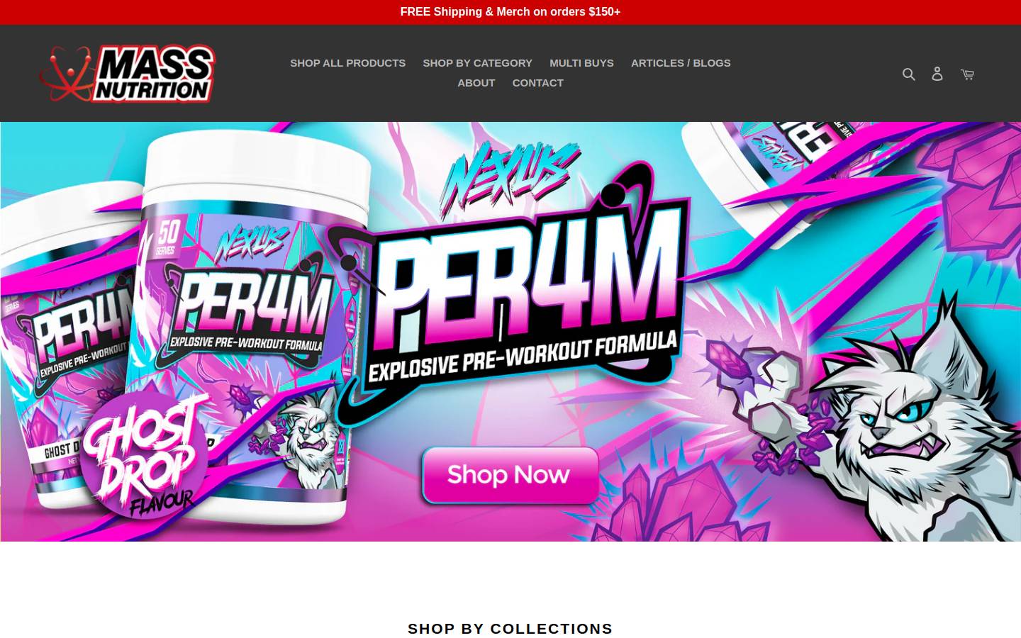 Mass Nutrition homepage screenshot