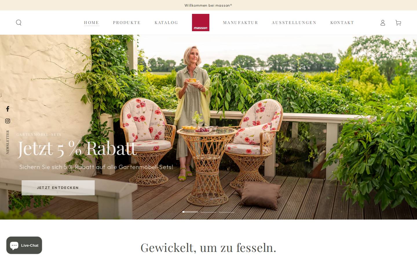 masson-moebel.de homepage screenshot