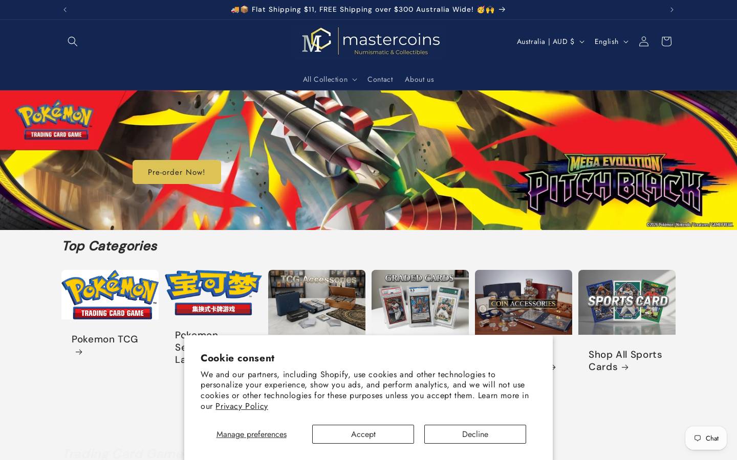 mastercoins.com.au homepage screenshot