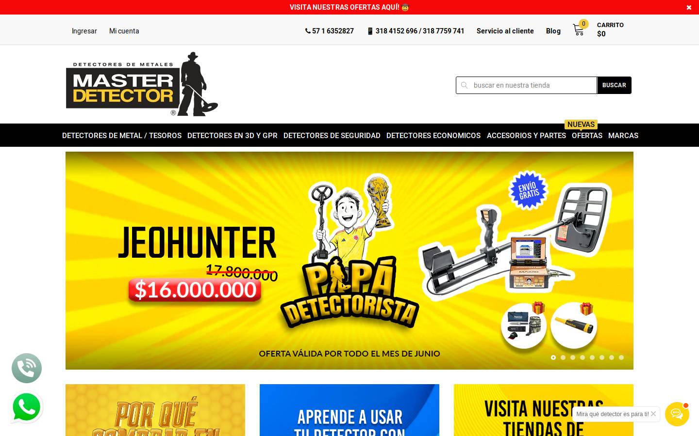 masterdetector.com.co homepage screenshot