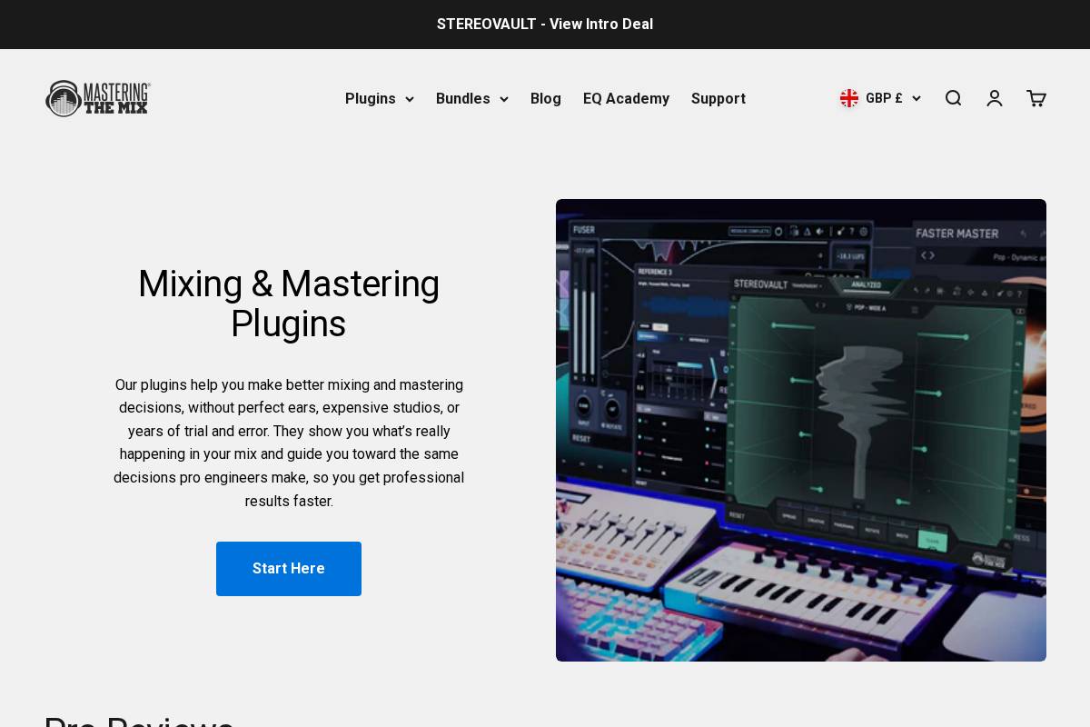 Masteringthemix homepage screenshot