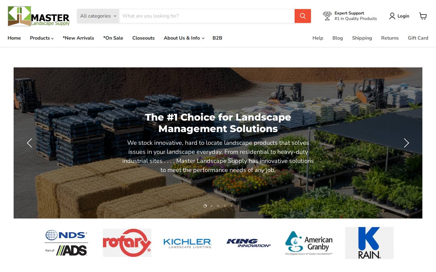 masterlandscapesupply.com homepage screenshot
