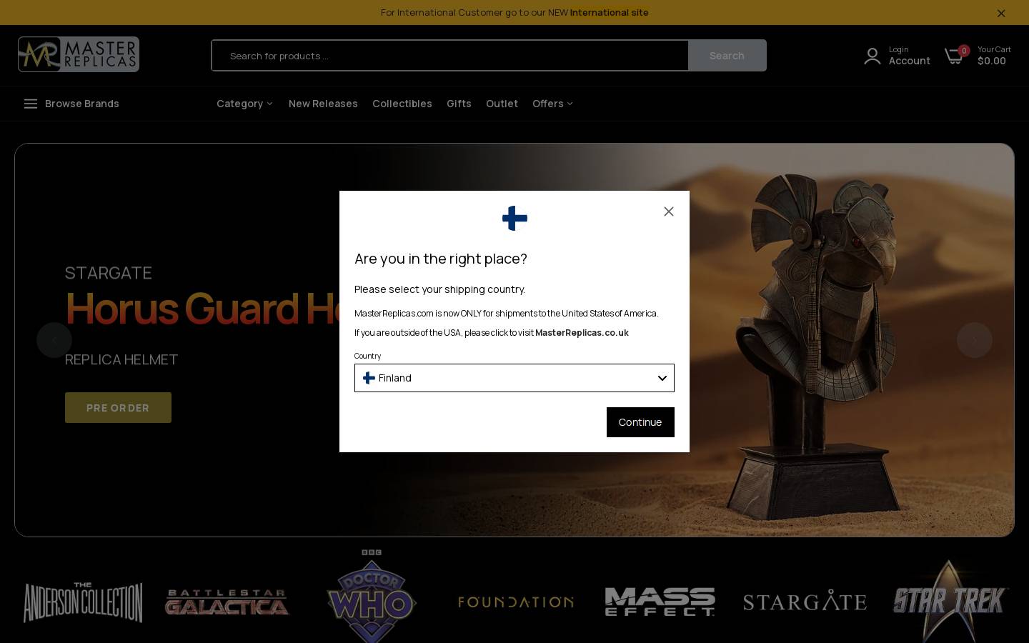 Master Replicas homepage screenshot