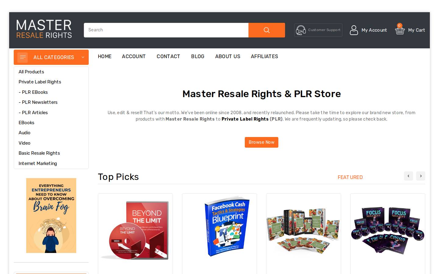 masterresalerights.com homepage screenshot