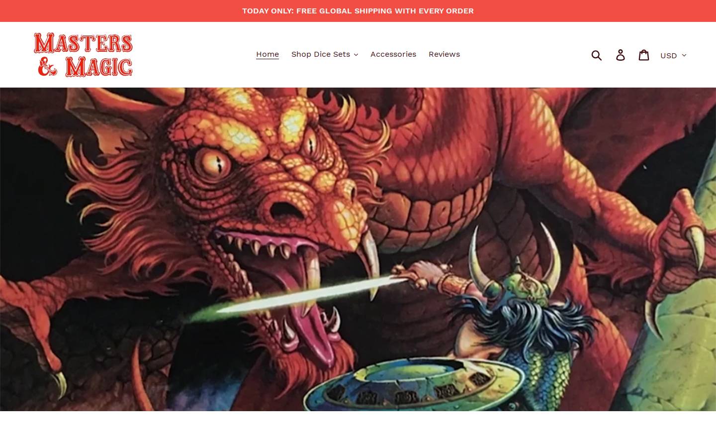 Masters & Magic homepage screenshot