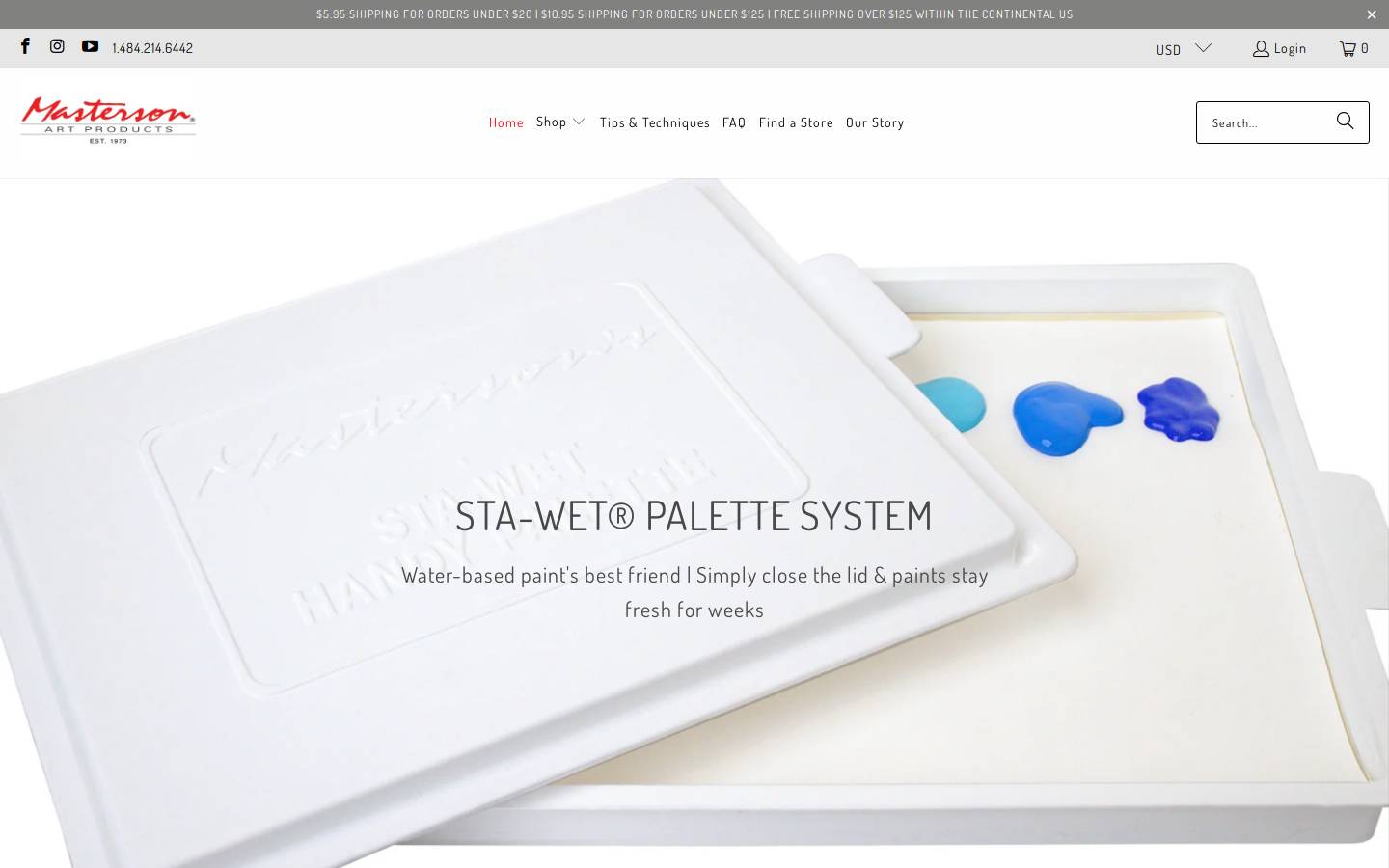 mastersonart.com homepage screenshot