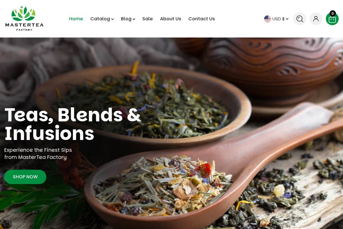 masterteafactory.com homepage screenshot