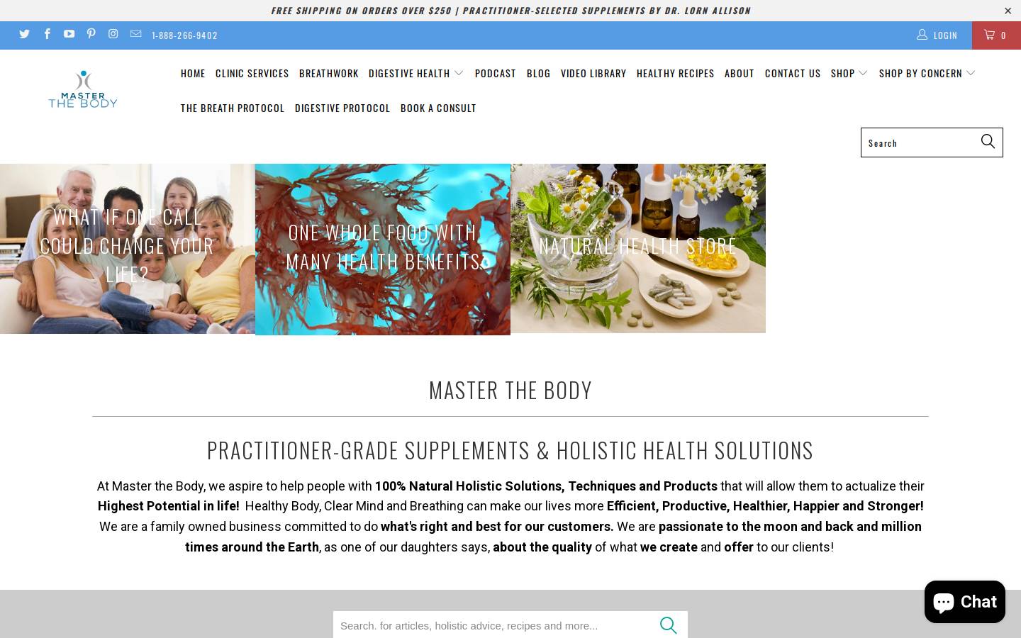 masterthebody.com homepage screenshot