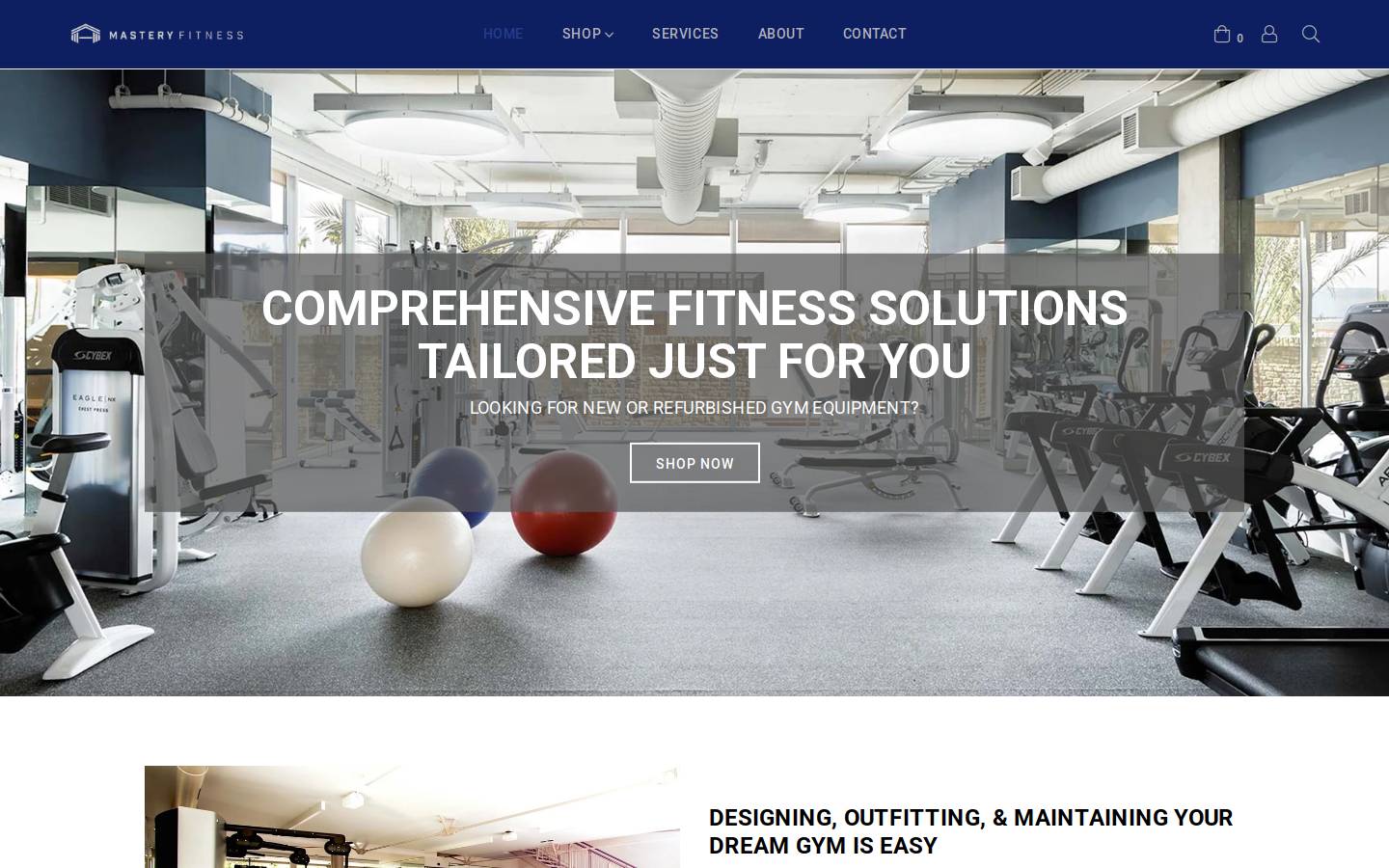 Mastery Fitness homepage screenshot