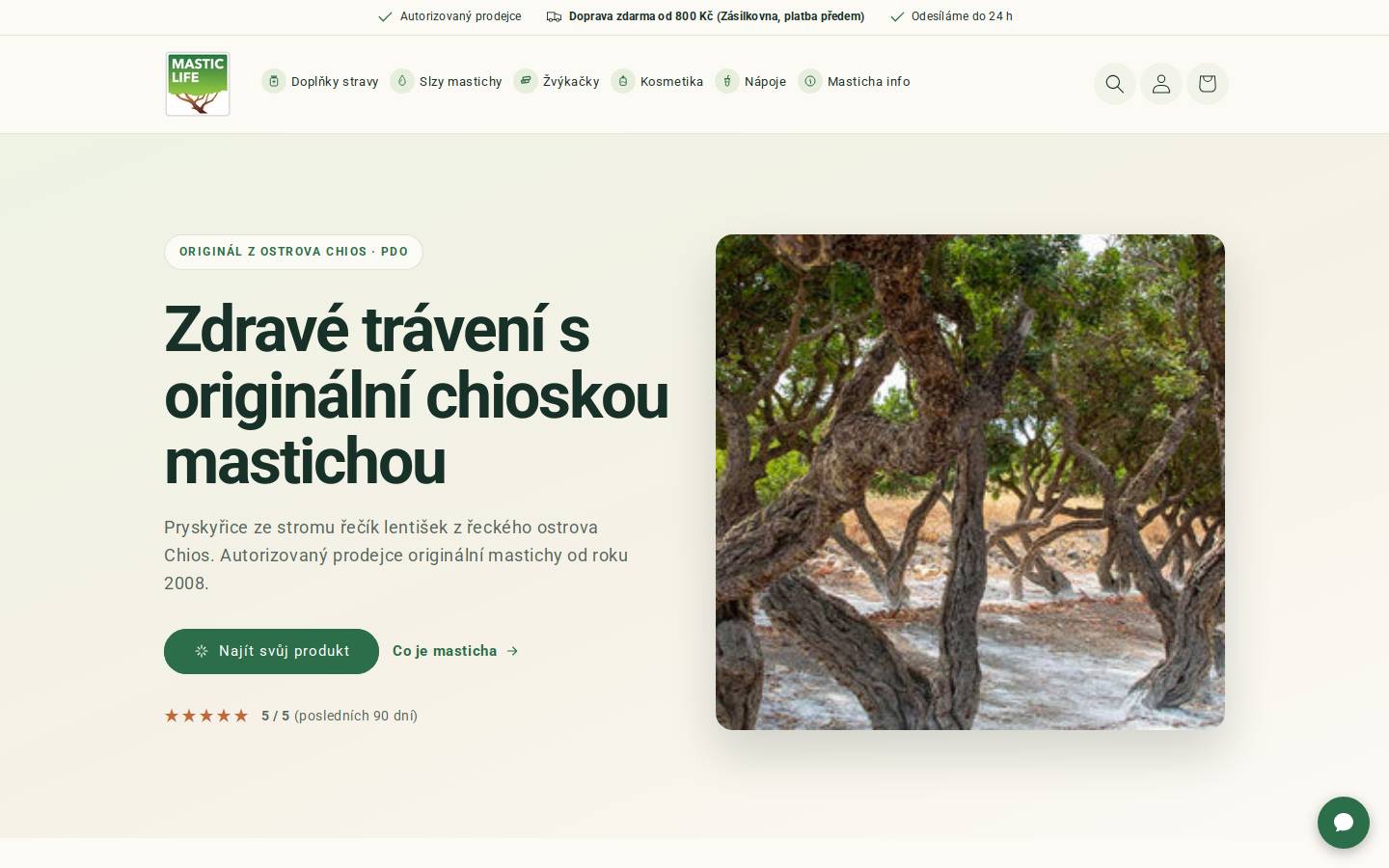 masticlife.cz homepage screenshot