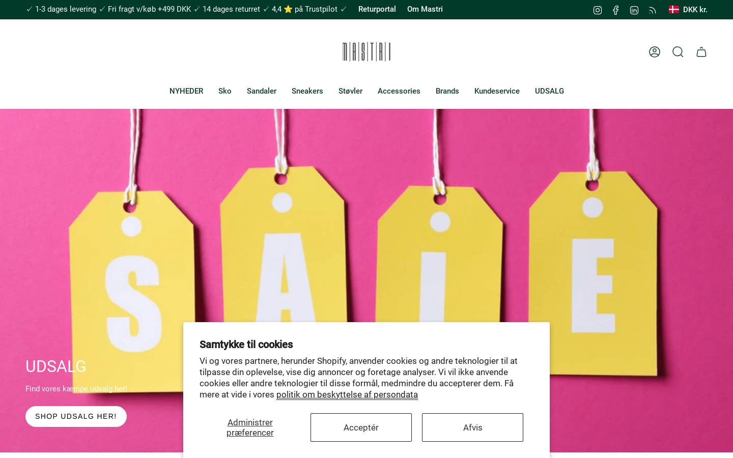 Mastri homepage screenshot
