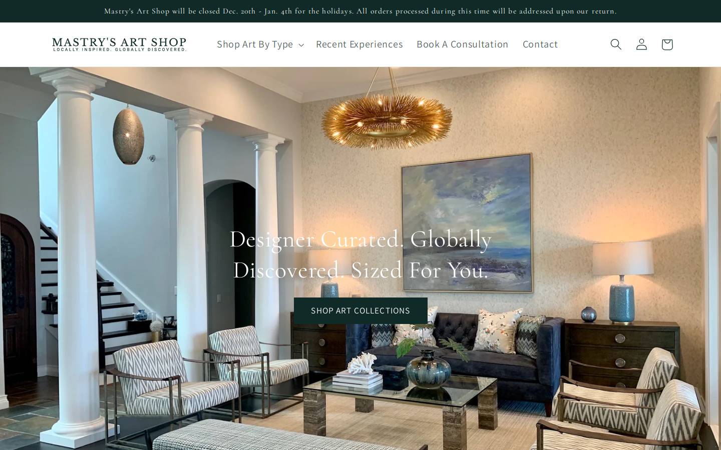 mastryart.com homepage screenshot