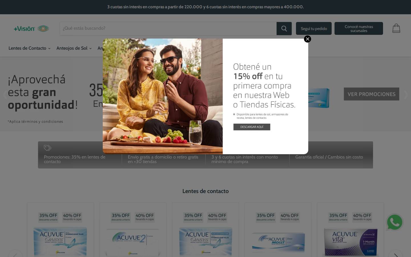 masvision.com.ar homepage screenshot