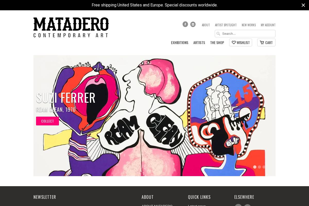 mataderoart.com homepage screenshot