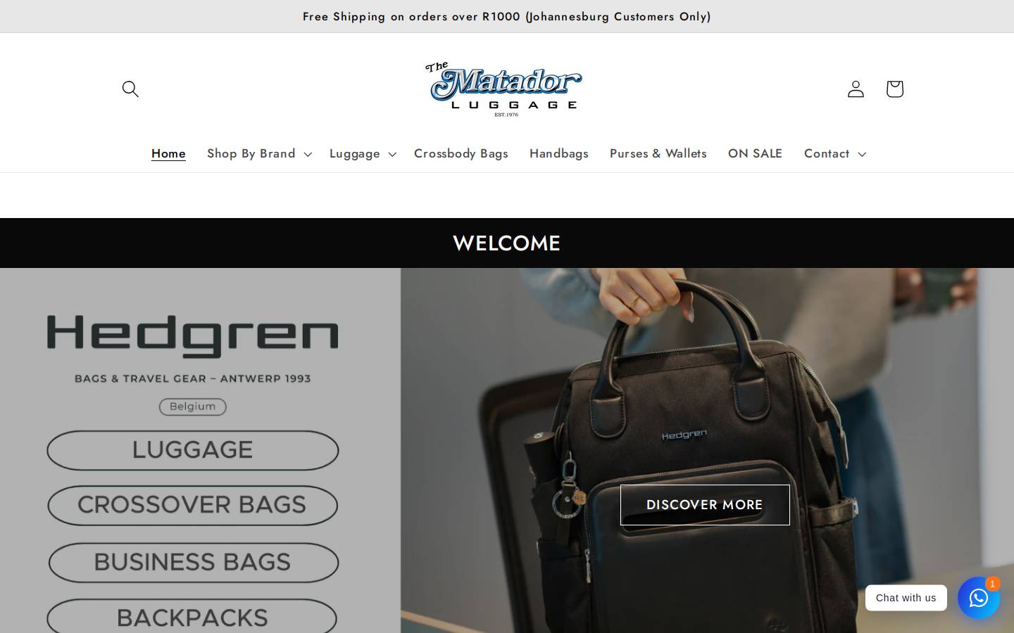 matadorluggage.com homepage screenshot