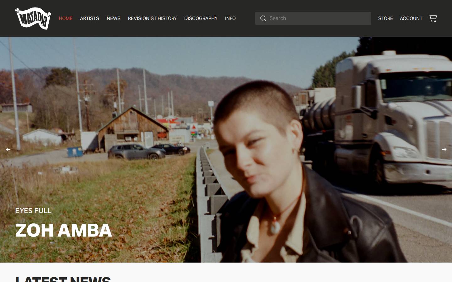 Matador Records homepage screenshot