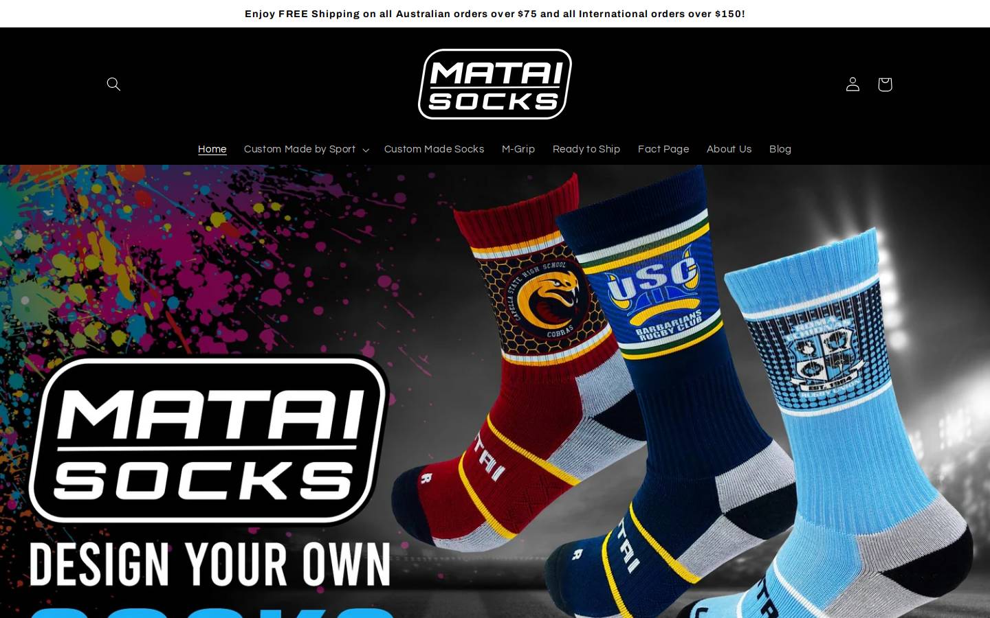 mataisocks.com homepage screenshot