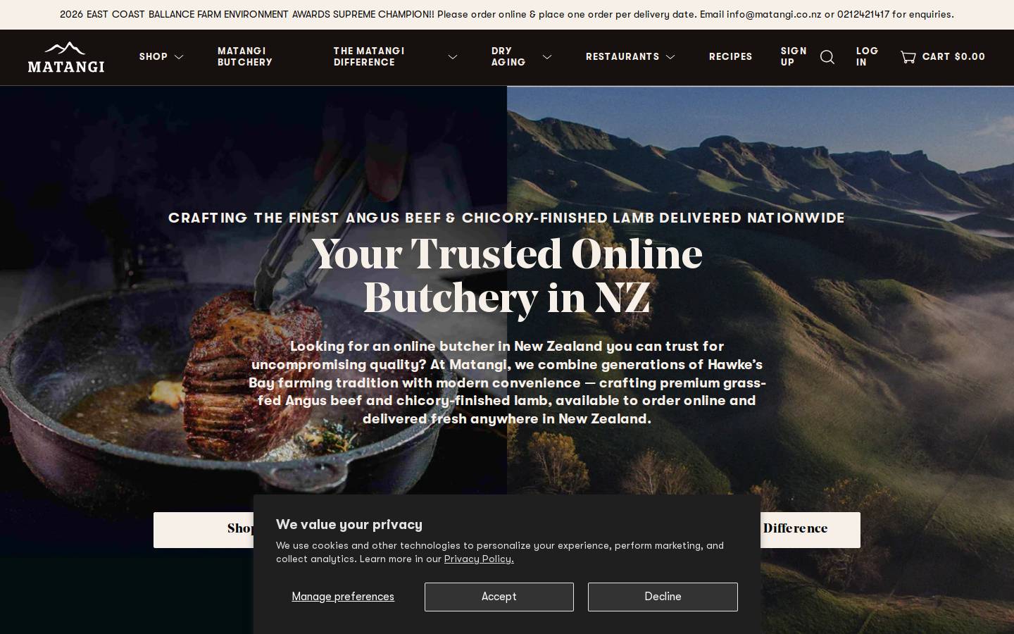 matangi.co.nz homepage screenshot