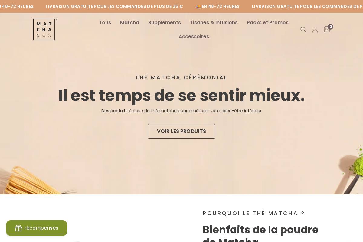 Matcha & CO homepage screenshot