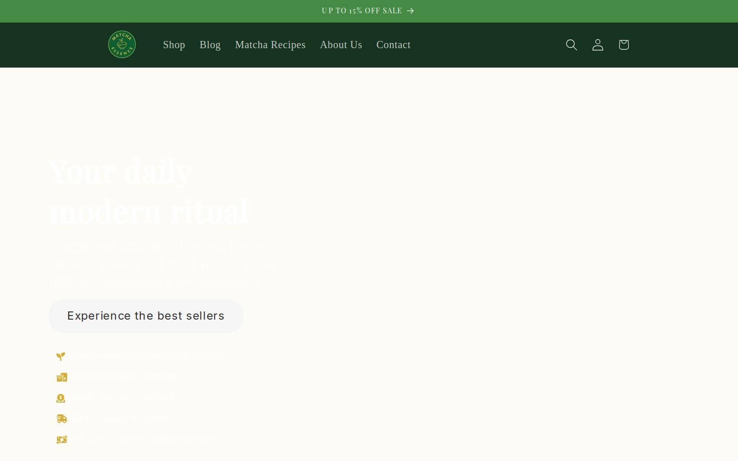 Matchaessence homepage screenshot