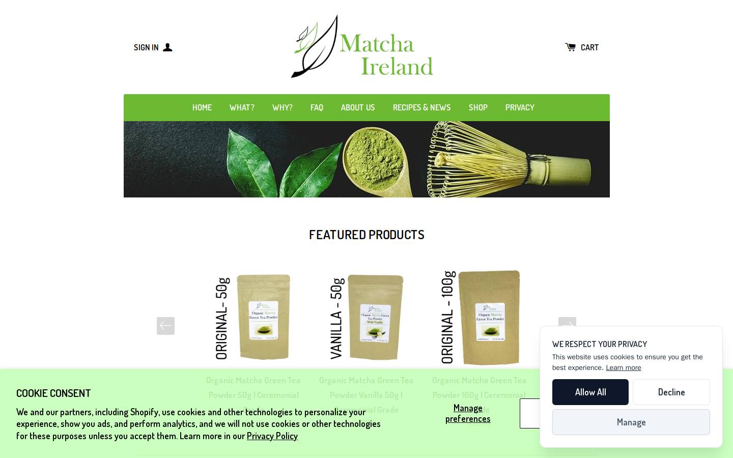 Matchaireland homepage screenshot