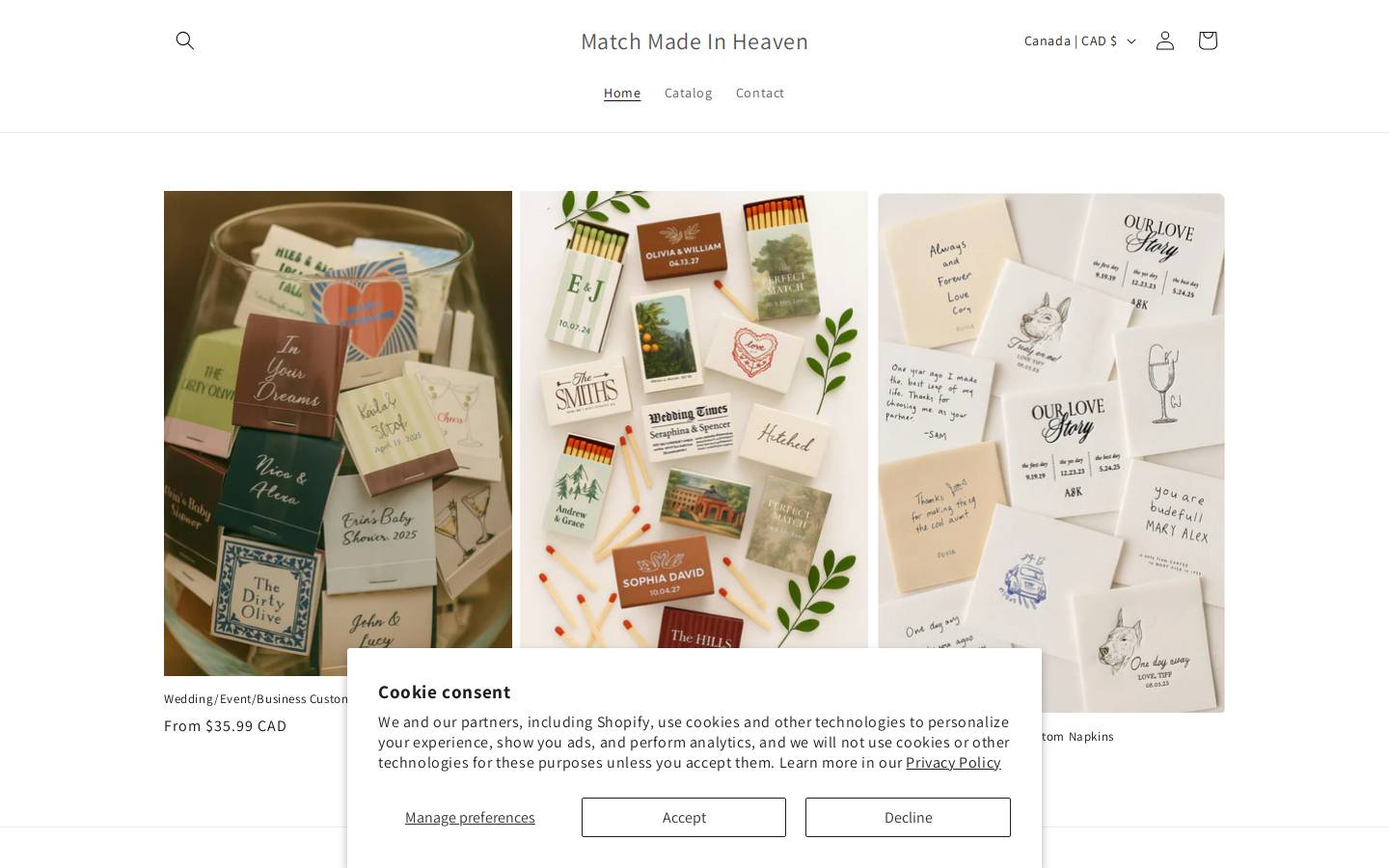 matchmadeinheaven.ca homepage screenshot
