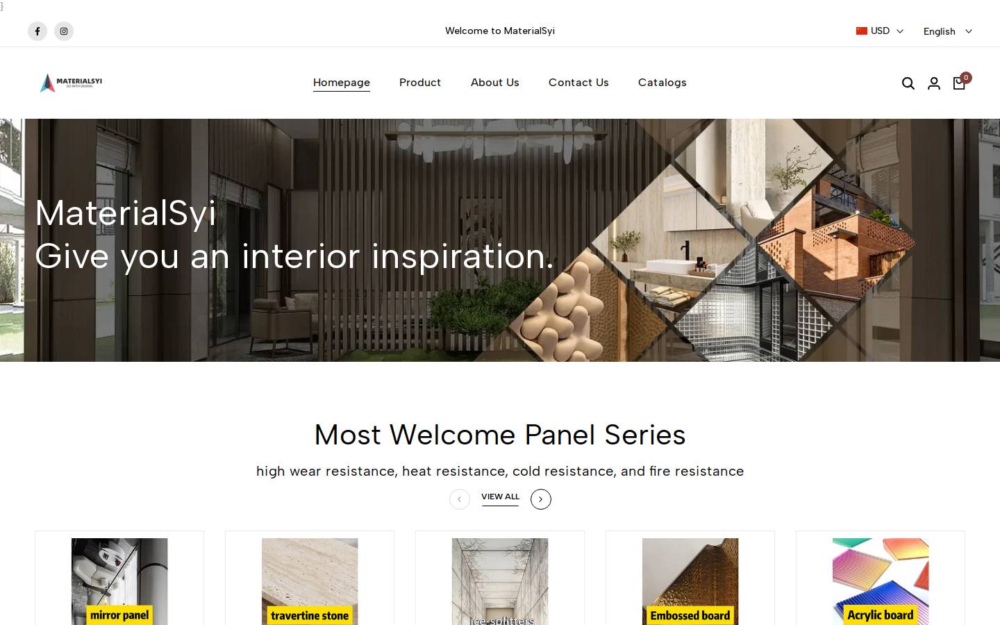 materialsyi.com homepage screenshot