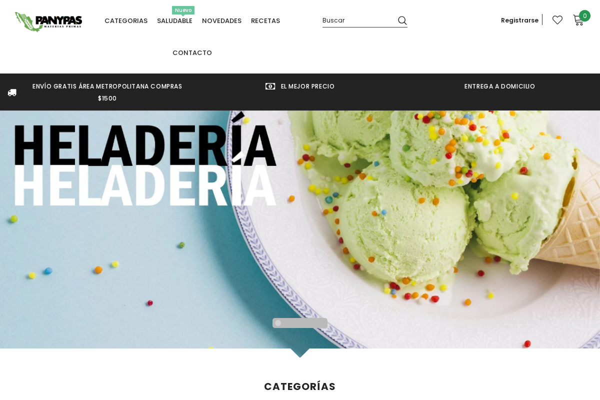 Materias Primas Panypas homepage screenshot