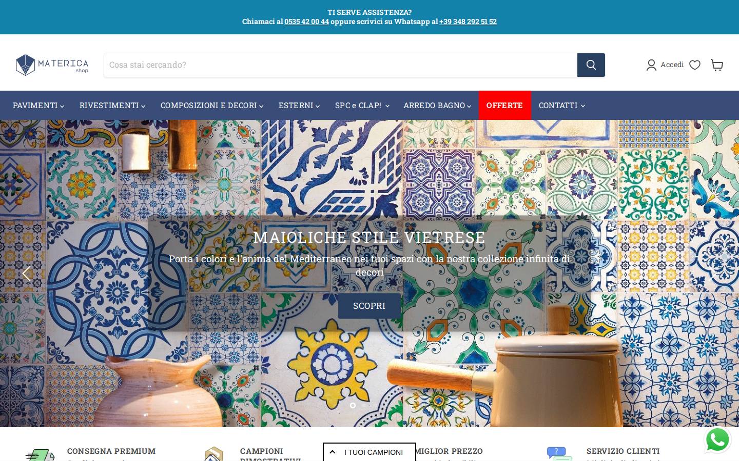 MatericaSHOP homepage screenshot
