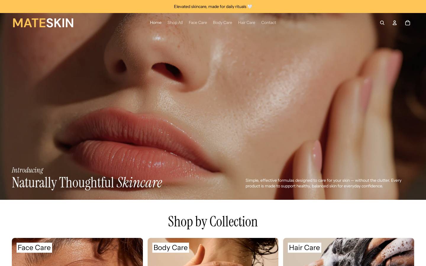 mateskin.com homepage screenshot