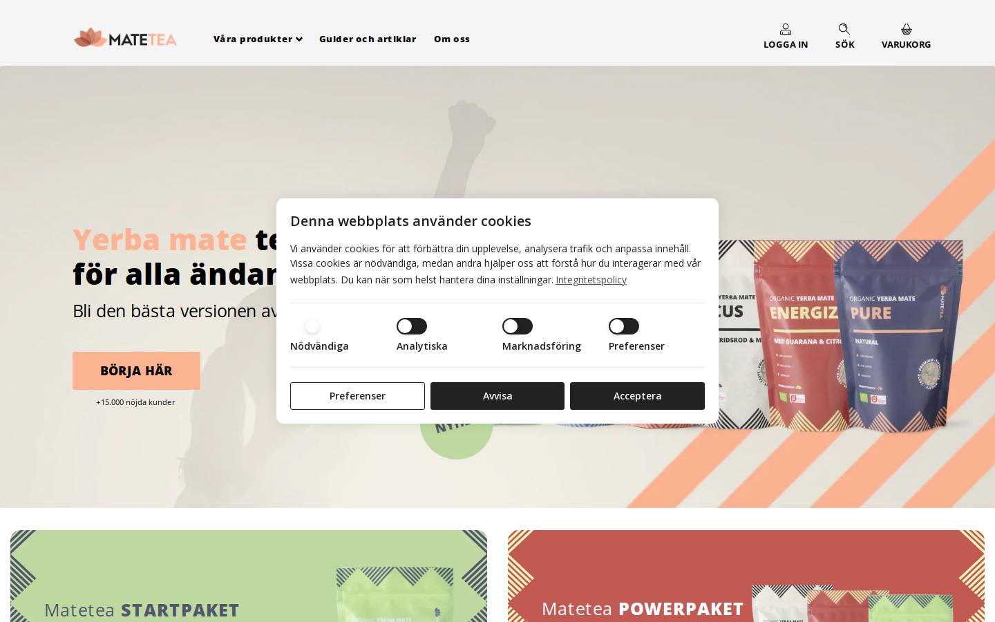 Matetea homepage screenshot