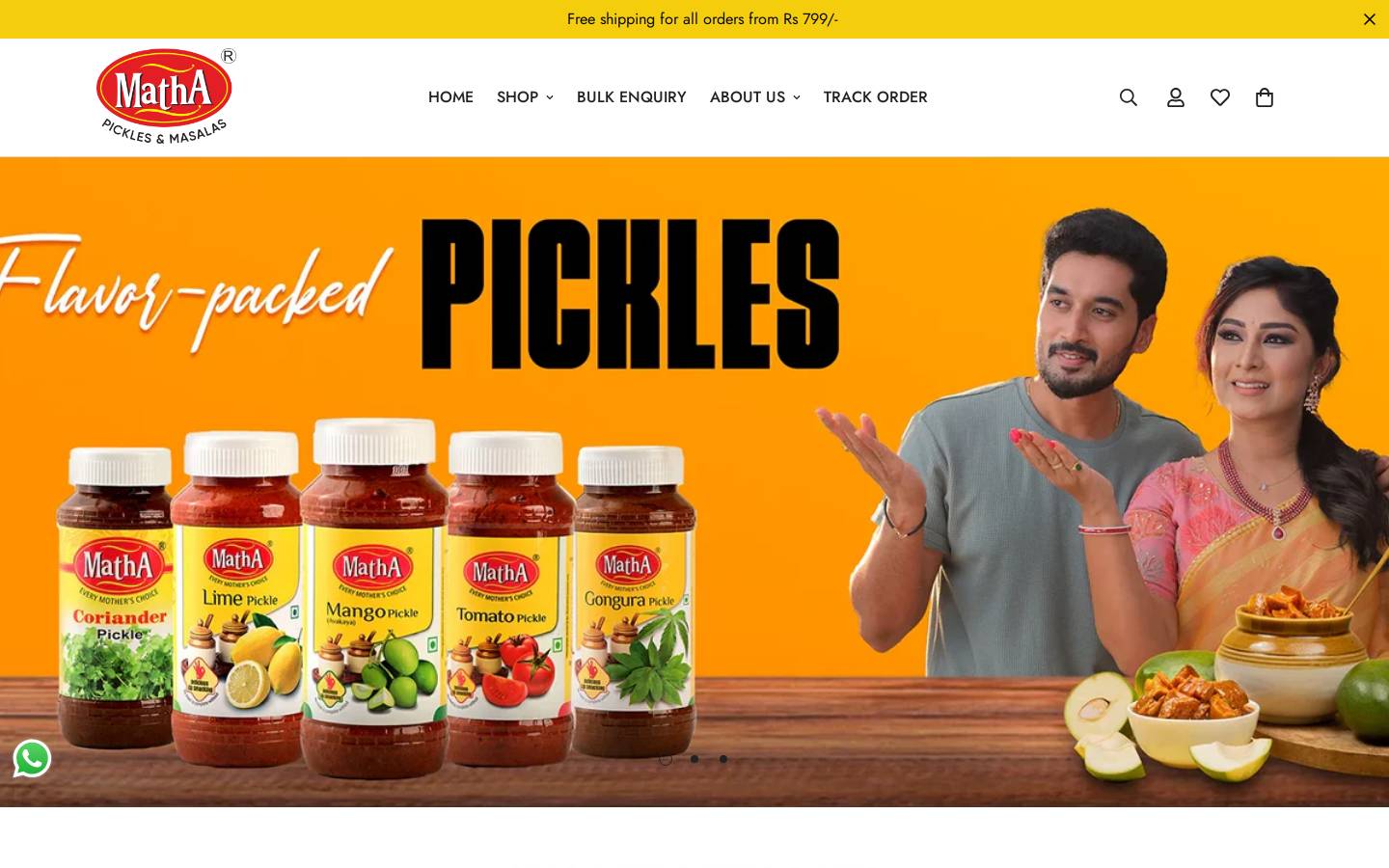 mathafoods.com homepage screenshot