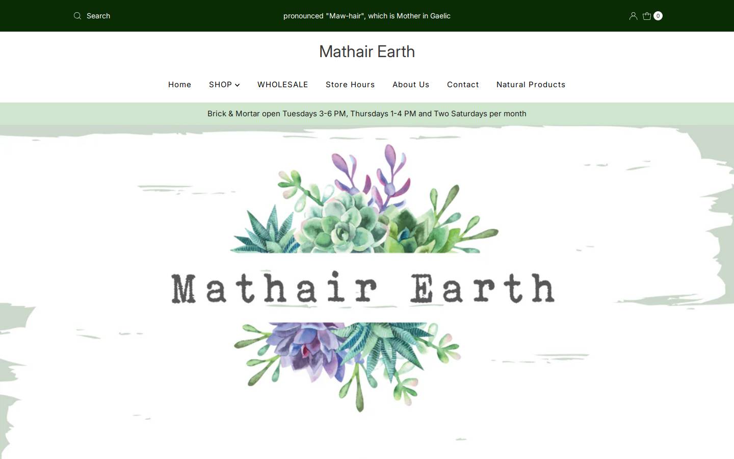 mathairearth.com homepage screenshot