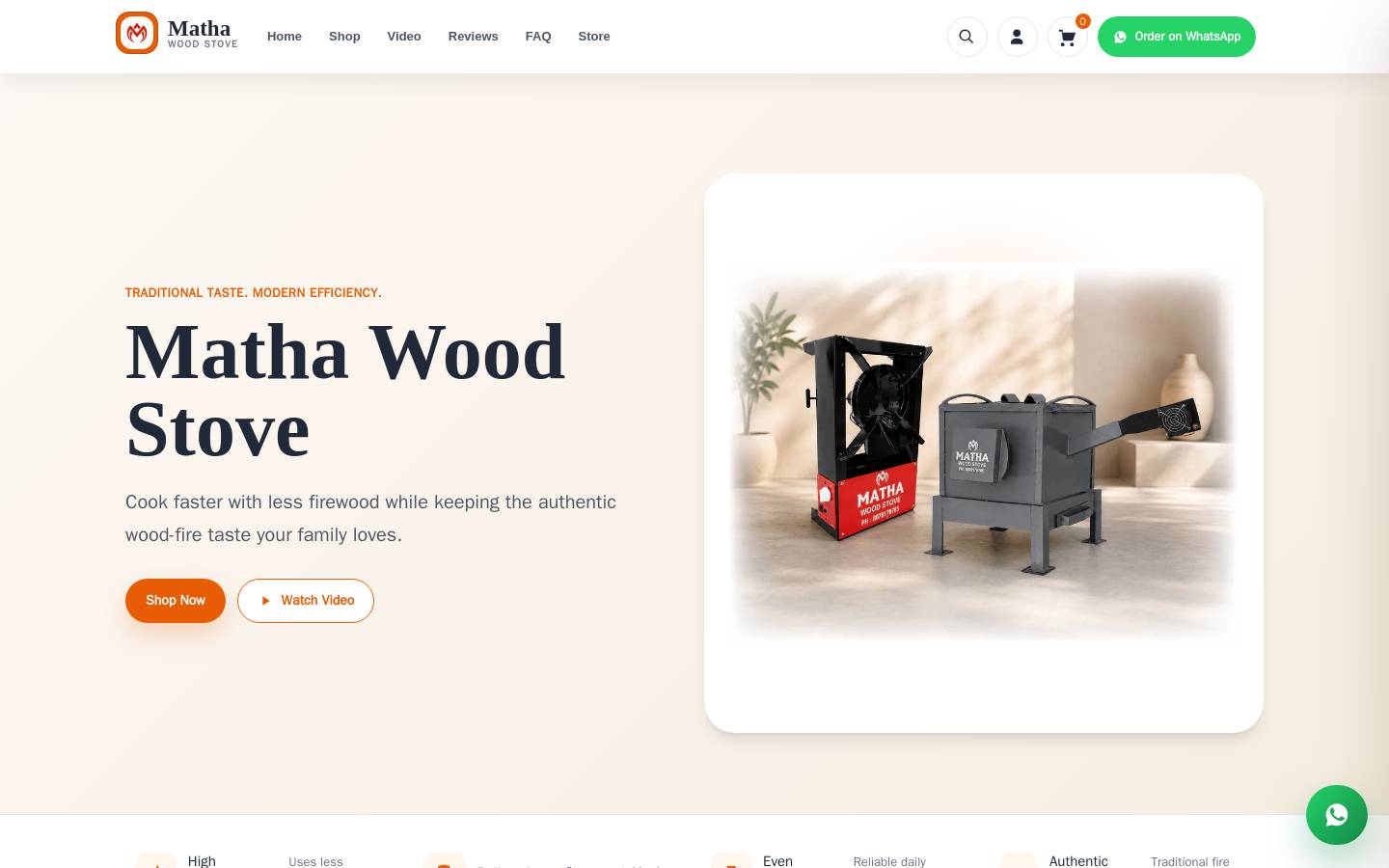 mathawoodstove.com homepage screenshot
