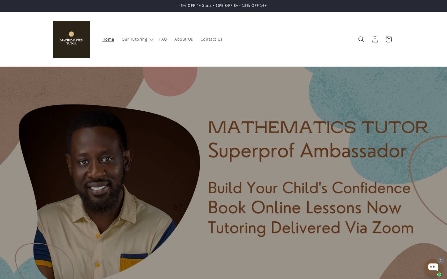 mathematics-tutor.com homepage screenshot