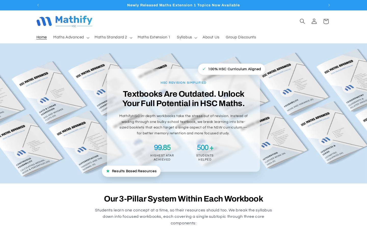 mathifyhsc.com.au homepage screenshot