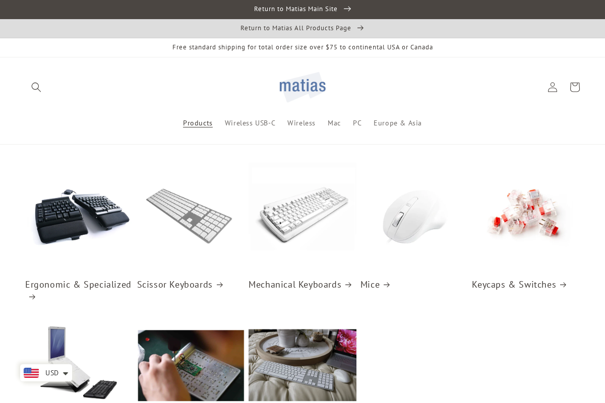 Matias homepage screenshot