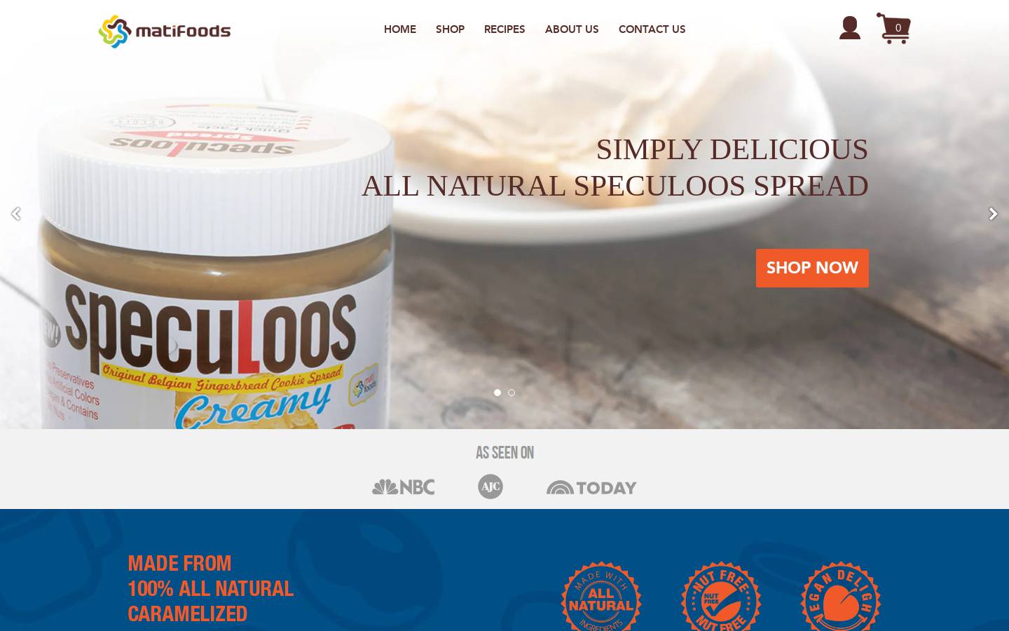 matifoods.com homepage screenshot