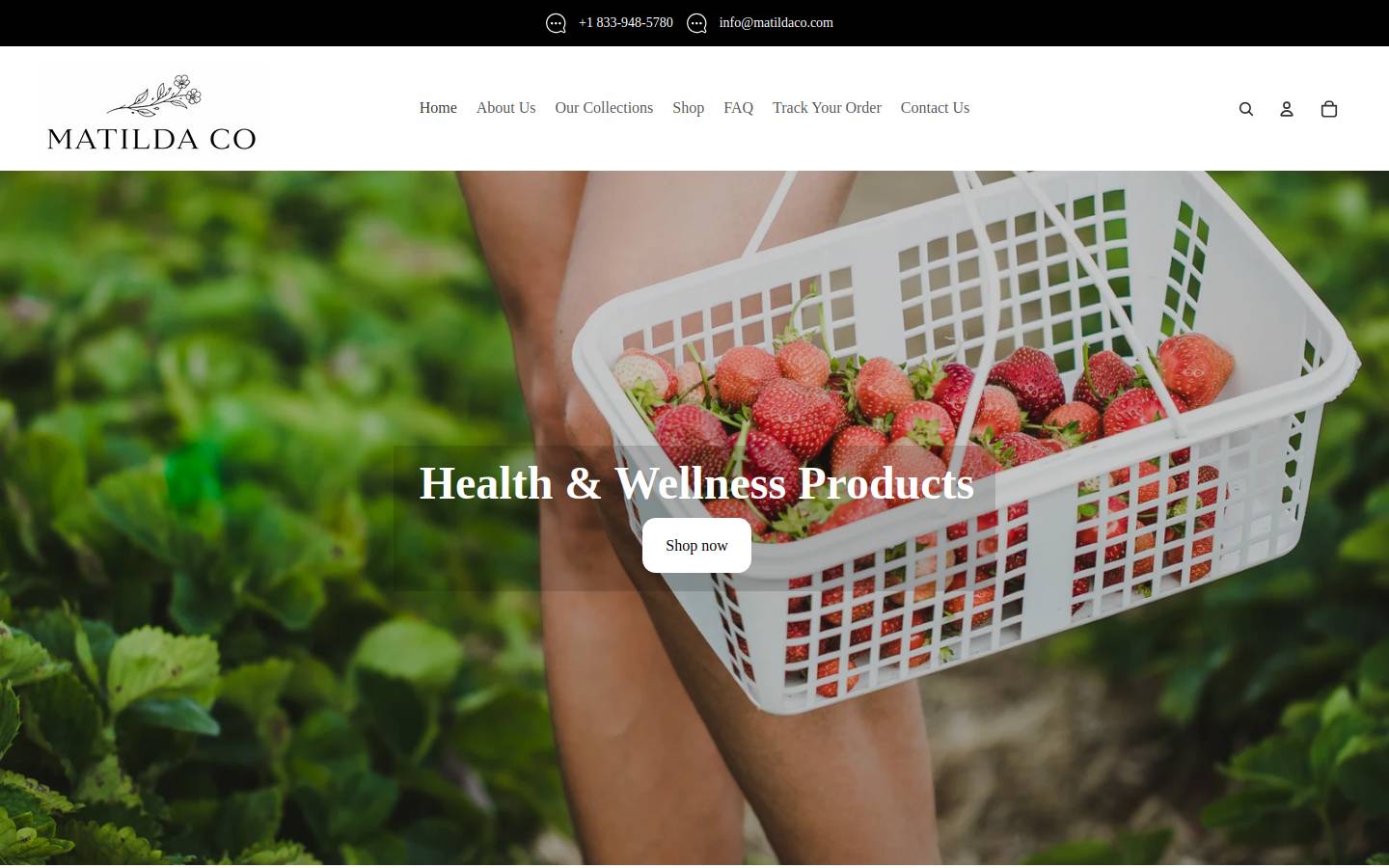 matildaco.com homepage screenshot