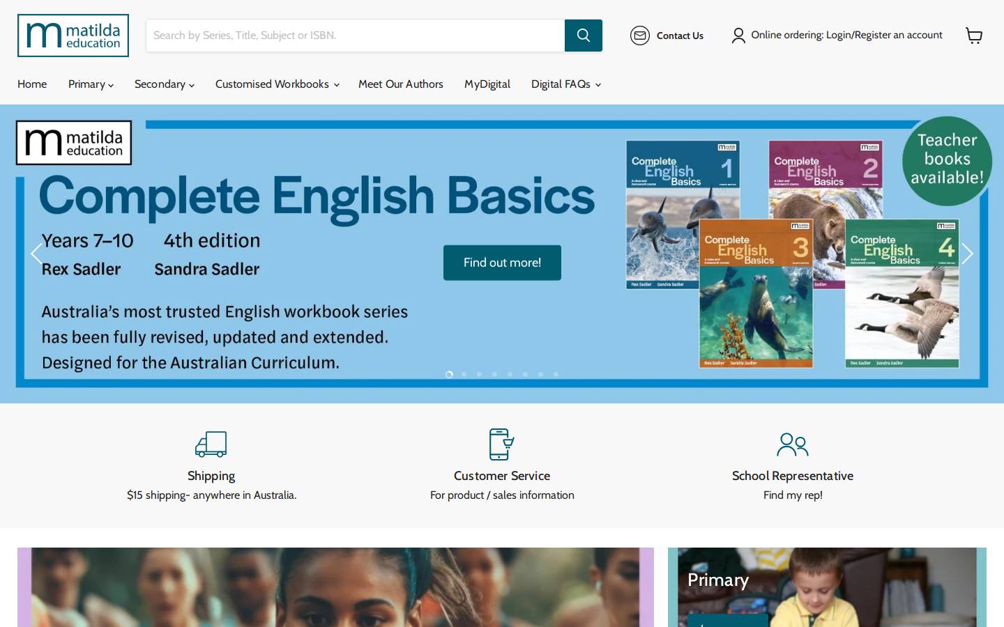 matildaeducation.com.au homepage screenshot
