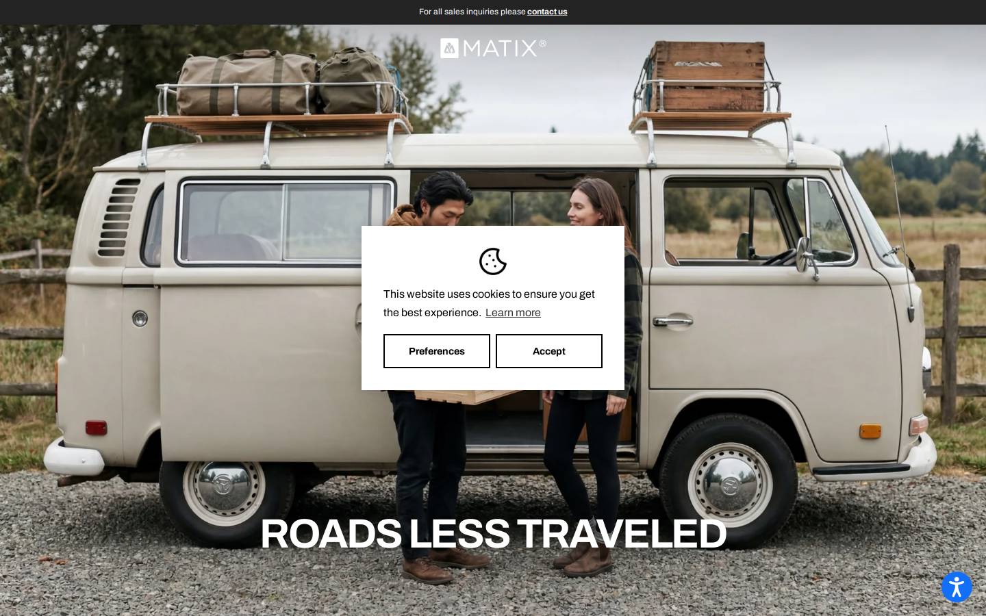 matixclothing.com homepage screenshot