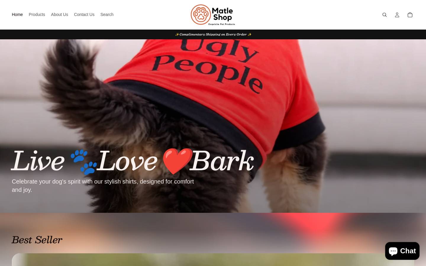 matleshop.com homepage screenshot