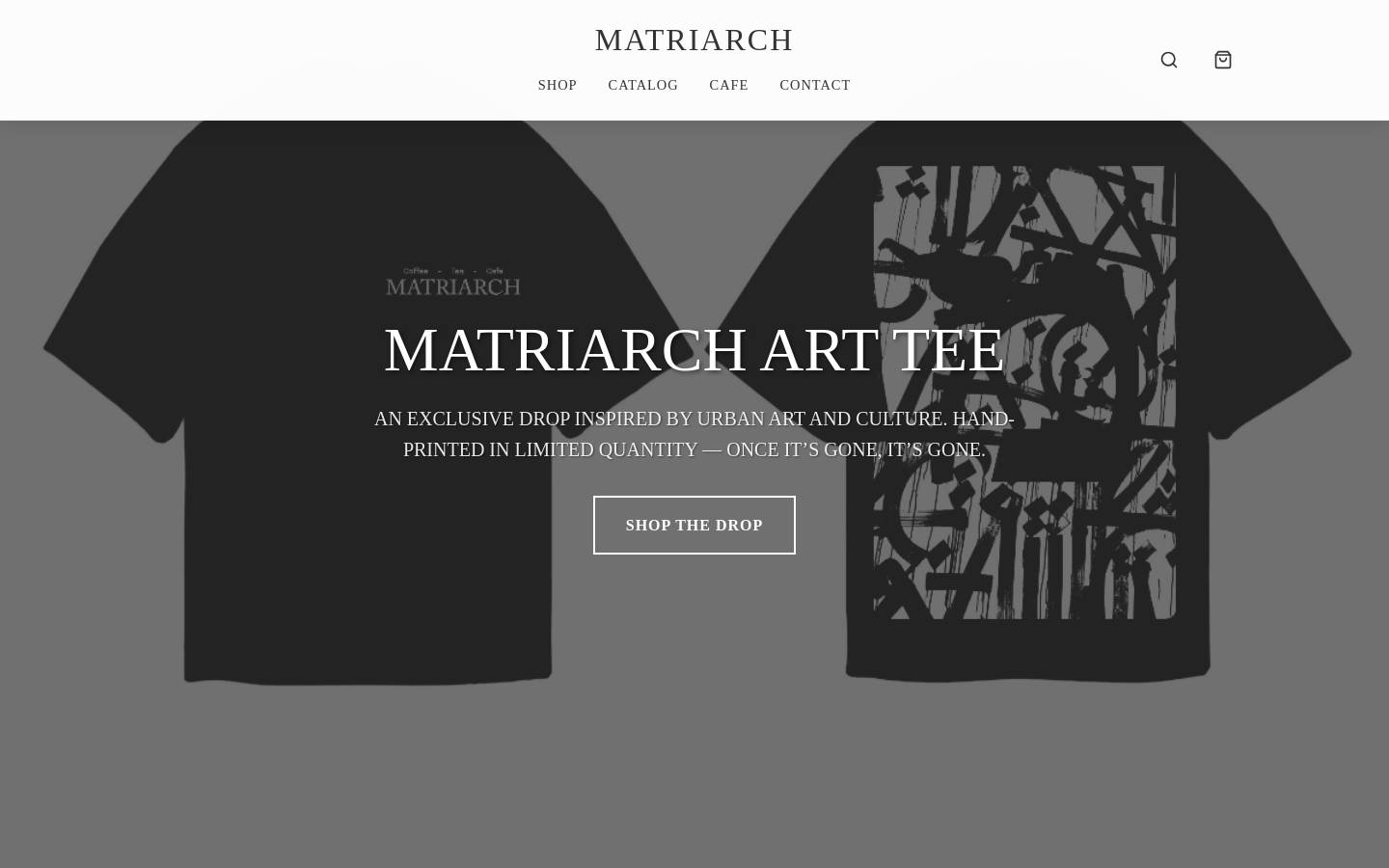 matriarchshop.com homepage screenshot