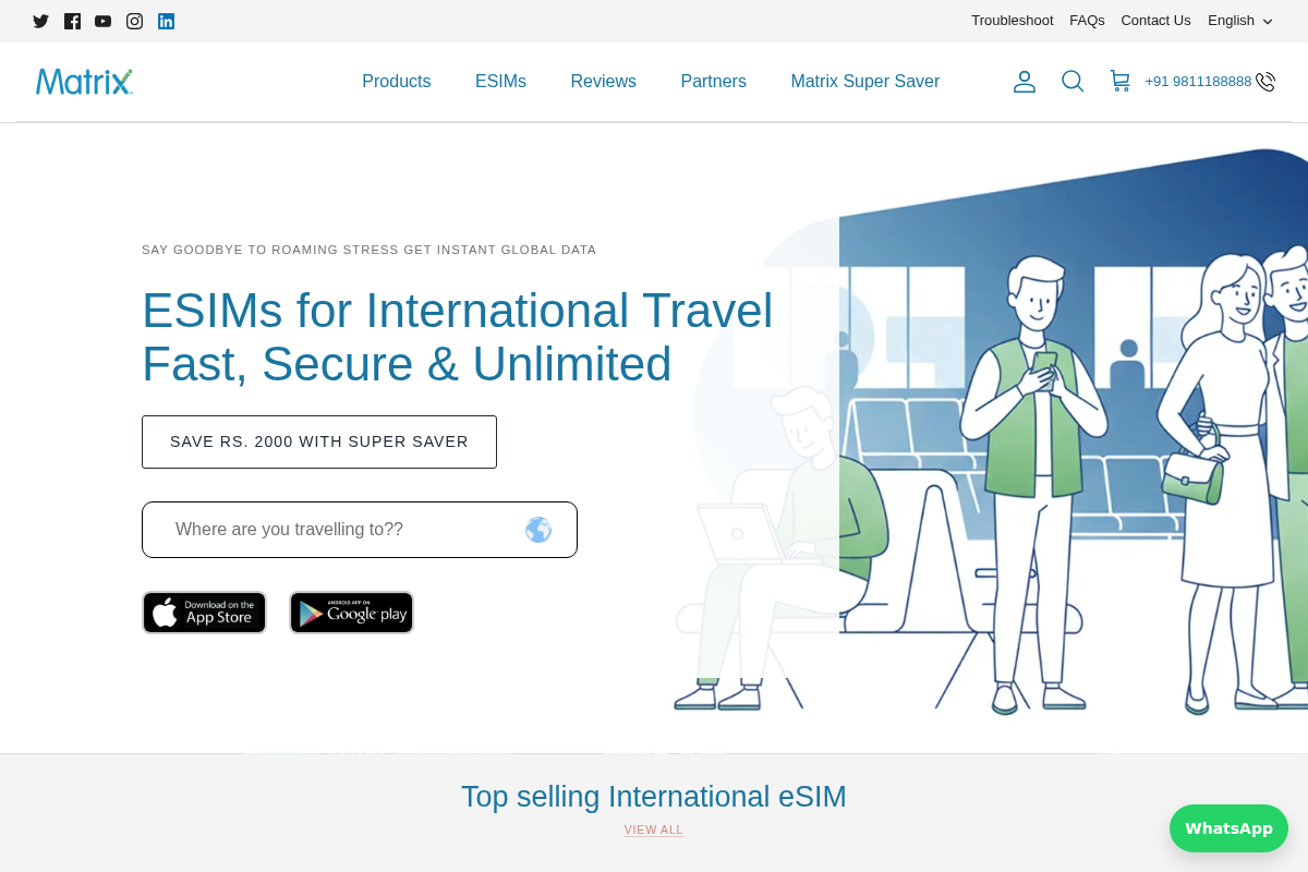 Matrix.in homepage screenshot