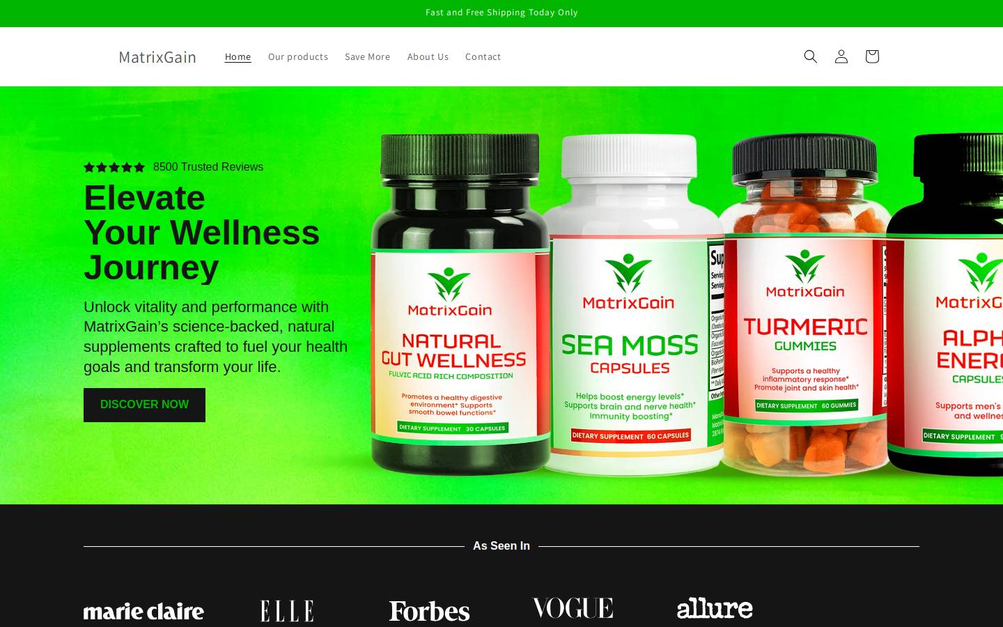 matrixgain.com homepage screenshot