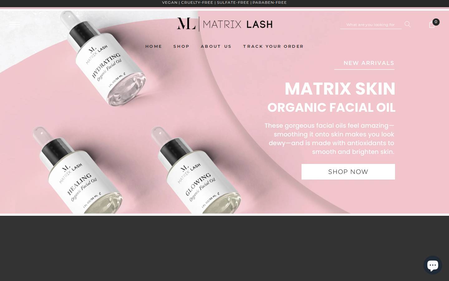 matrixlash.com homepage screenshot