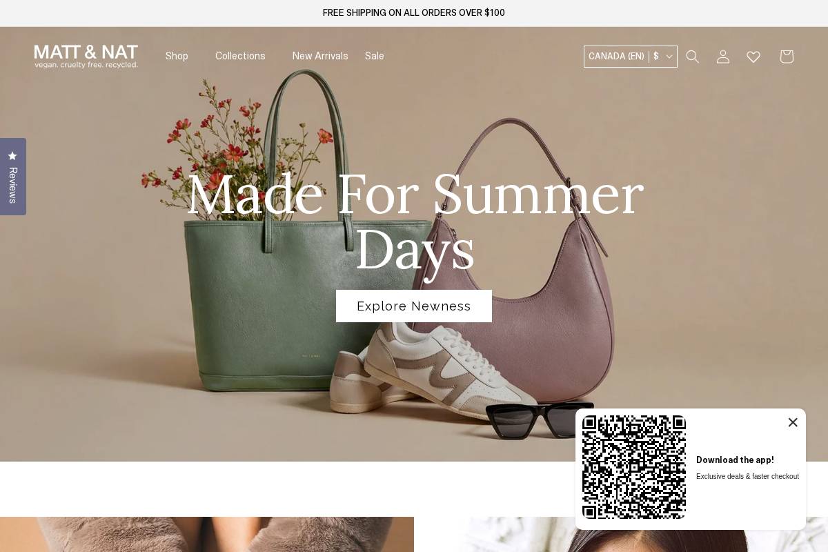 MATT & NAT homepage screenshot