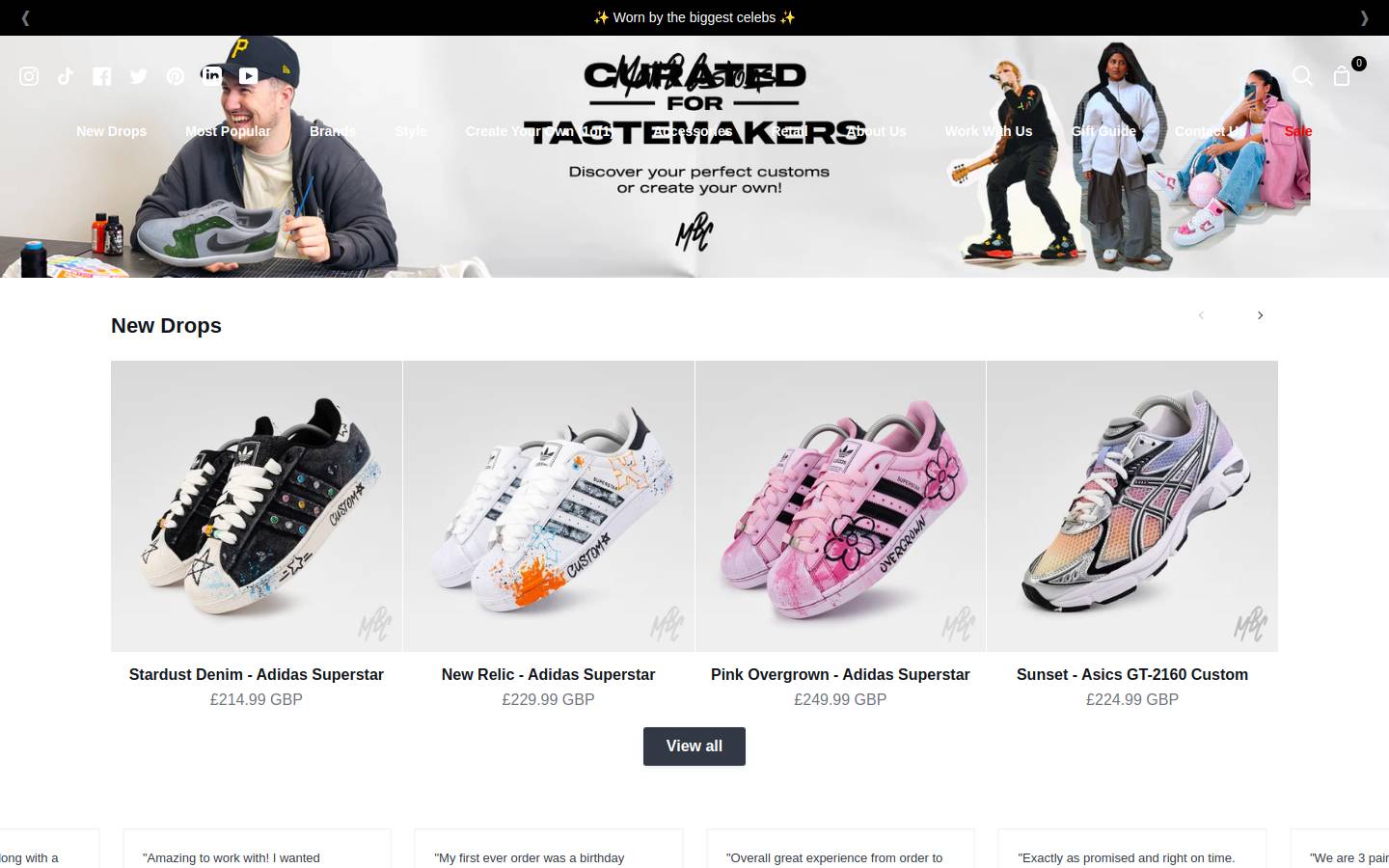 Mattbcustoms homepage screenshot
