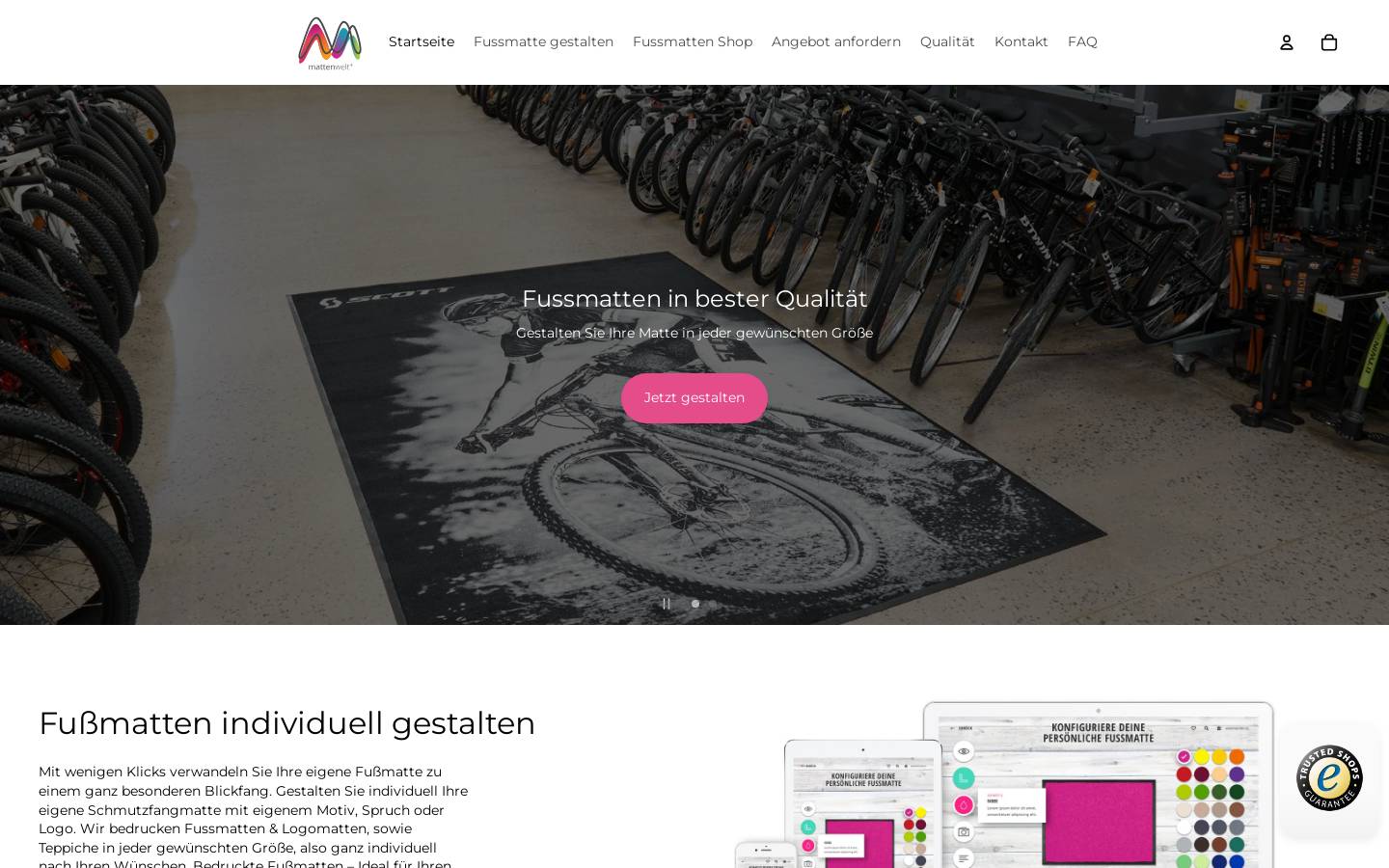 matten-welt.com homepage screenshot